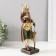 Polystone souvenir with a clock "White Tiger in a camisole with an umbrella" 9.5x9.5x30.5 cm
