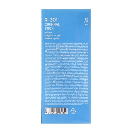 Gel handle R-301 Original Gel, node 0.5 mm, black ink, letter line length 600 meters-12