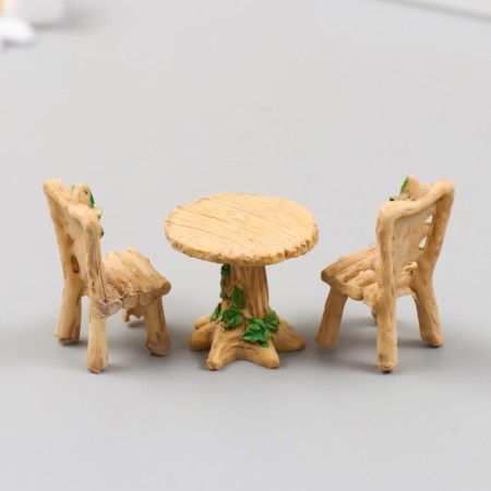 Figure for Florarium Polystone "Table with chairs Flower" set-2