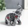 Polystone souvenir "Silver Elephant in Popone with Rubins" 10x5x8 cm