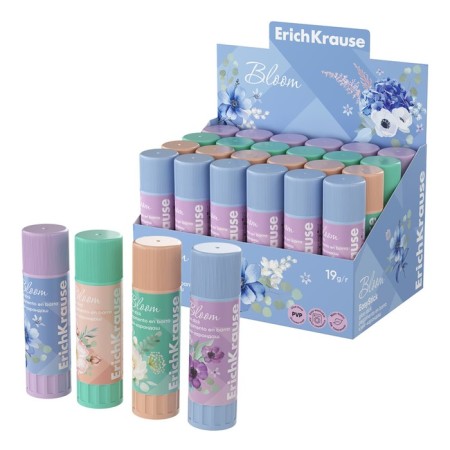 Glue-pencil 19g Erichkrause EasyStick "Pastel Bloom" PVP, economical consumption, mix