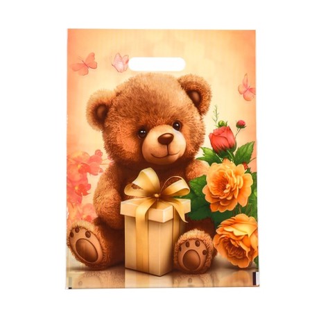 Package "Plush Bear", plastic with a cut pen, 30 x 40 cm, 50 mk