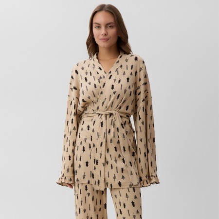 Новый год. Пижама женская (рубашка и брюки) KAFTAN "Елки" размер 44-46-1