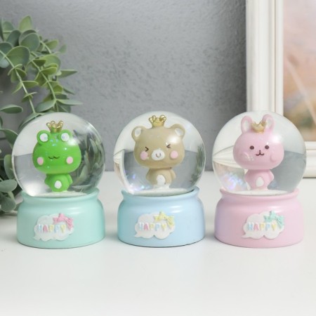 Souvenir Polystone Water Ball Light "Happy Beast" MIX 6x6x8.5 cm