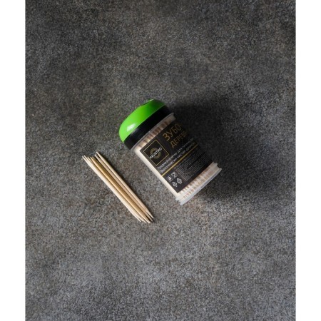 Toothpicks from Magistro birch, 200 pcs, plastic jar, dispenser cover-4