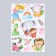 Plastic sticker multi -layer "beasts with hearts" 50x35 cm
