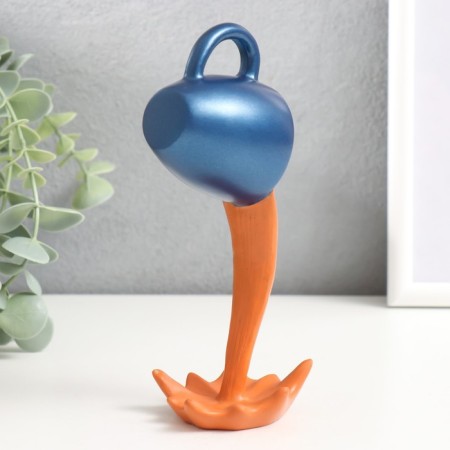 Souvenir Polystone "Blue Cup liquid gold - spray" 15x5x8 cm-2