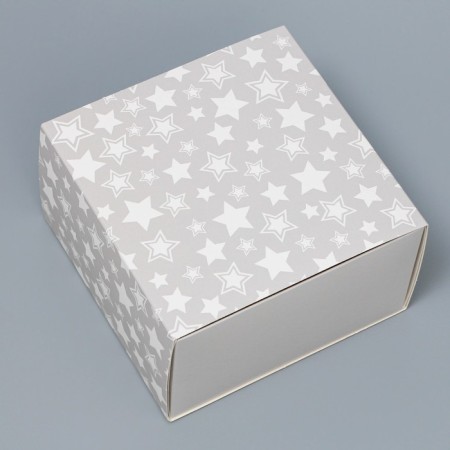 Gift folding box, packaging, “stars”, 14 x 14 x 8 cm