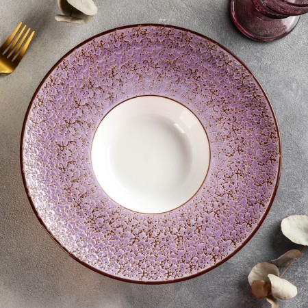 Porcelain plate for paste Wilmax Splash, 250 ml, D = 27 cm, lilac color-1