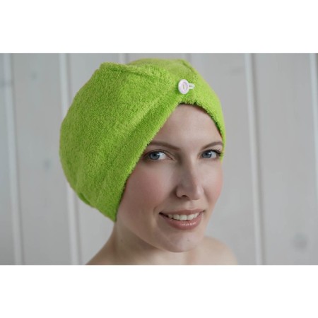 Women's set for the sauna (Pareo+Chalma) with embroidery, light green-3
