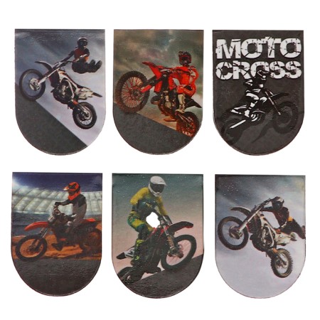 Magnetic bookmarks 6 Plots "Motocross"