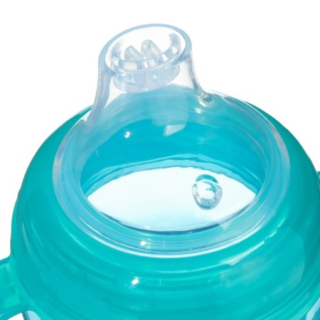 Drunker - children's impotance with a soft nose, 250 ml., With handles, green color-3