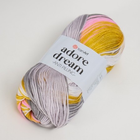 Yarn "Adore Dream" 100% acrylic anti-pilling 280m/100g (1064 ser-ros-yellow)-1