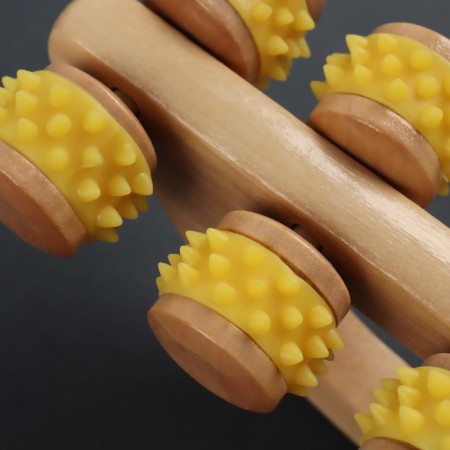 Massage with spikes "Caterpillar", 18 × 6 × 7 cm, universal, with a pen, 10 wheels, color mix-4