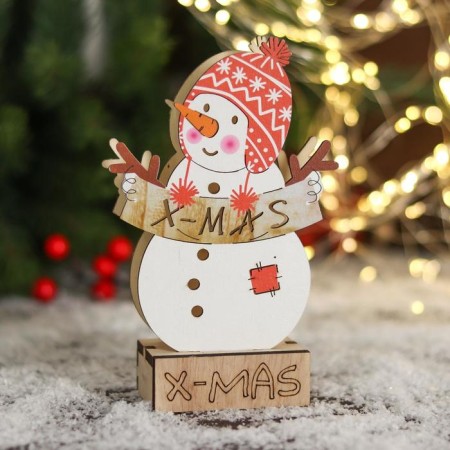 Figure New Year's light "Snowman in a hat with pompom" 10x16 cm
