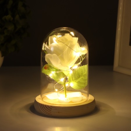 Nightlight "Rose" LED 3HAAA White 9.5x9.5x14cm-2