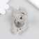 Handle for the casket Metal "Filin on a branch" silver 5.2x2.2 cm