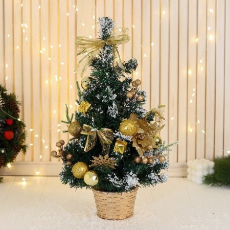 Christmas tree decor "festive" flower balls, 20x58 cm, gold-1