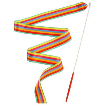 Ribbon for rhythmic gymnastics with a stick Grace Dance, 4 m, color Rainbow-2