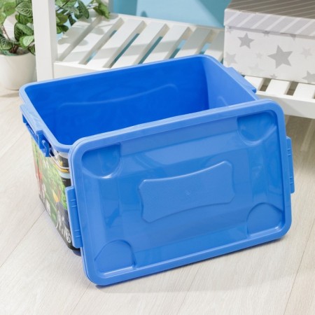 Storage container with a “machine lid”, 35 l, 51 × 31 × 28 cm, on wheels, dark blue color-2