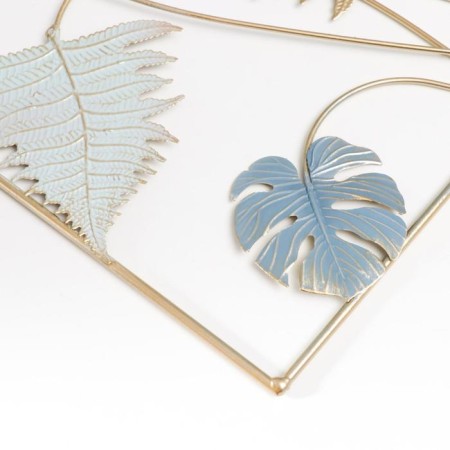 Souvenir wall metal "Palm leaves" blue-blue with gold 40x0.5x25 cm-1