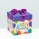 Self -charged box "Happy Birthday" Violet 10x10x10 cm