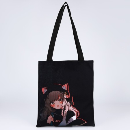 Bag Schoper "Anime Girl", 35x0.5x40 cm, Department without lightning, without lining, black-1