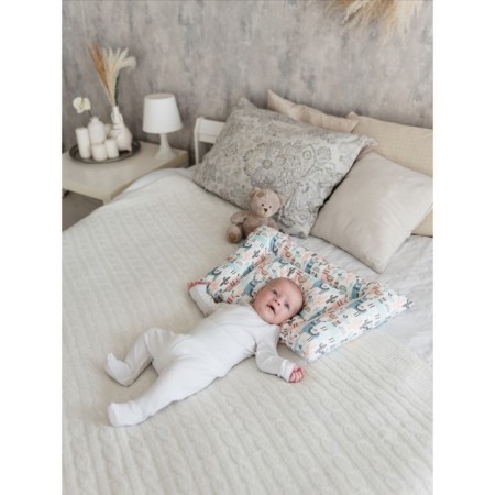 Pillow "Baby", size 40x60 cm, lamas print, artificial swan fluff-2