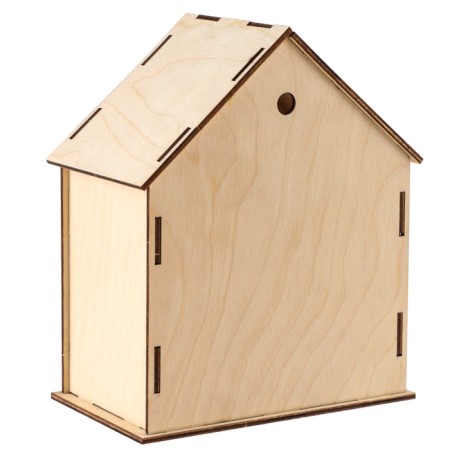 Wooden birdhouse - bird feeder, closed-4