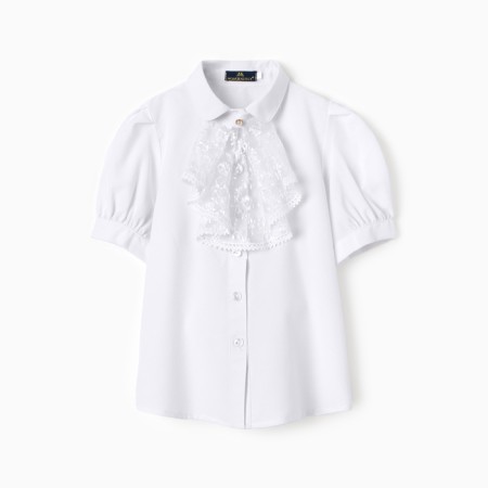 Blouse for girls, white color, height 128 cm