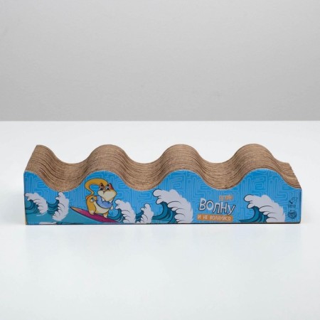 Coopete from cardboard with a cat's mint "catch a wave", a wave with a bottom, 45 × 18 cm-2