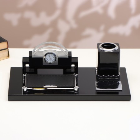 Table set 4V1 with a business card and clock, 34x17x13 cm-2
