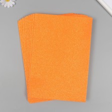 Foamiran glitter 2 mm, 20x30 cm, orange mother of pearl