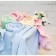Knitted blanket, size 80x100 cm, blue color