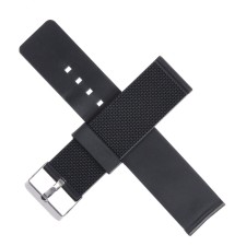 22 mm watch strap, silicone, L-22 cm, black