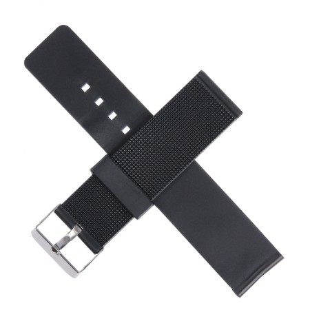 22 mm watch strap, silicone, L-22 cm, black