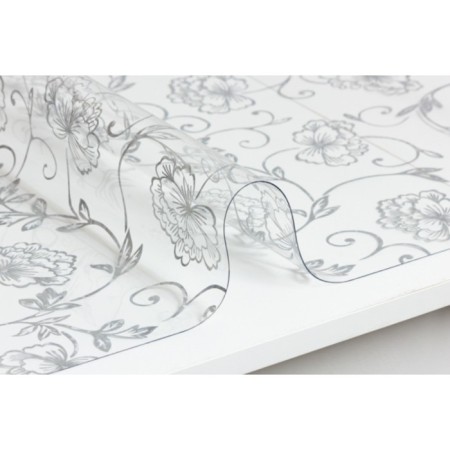 The oilcloth is transparent "Bind silver", thickness 0.8 mm, 80 cm, 20 p.m., BRT-005-1,