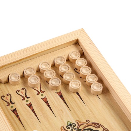 Wooden backgammon with checkers, board game "Dog", 40 x 40 cm-4
