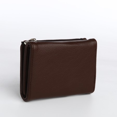 Women's wallet on a magnet, brown color-1