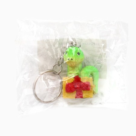 New Year keychain for keys, voluminous "New Year: Snake in Gift" 2.7 x 8.5 cm-7