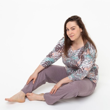 Costume (longshit, trousers) female "oasis" color is light brown, size 46-5