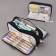 School pencil case on a zipper 3-section, black