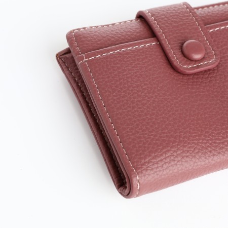 Women's wallet on the button, pink color-2