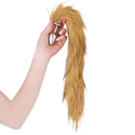 Anal traffic jam with the fur of the oki, silver sleeve 28 mm, tail 400 mm, chestnut-2