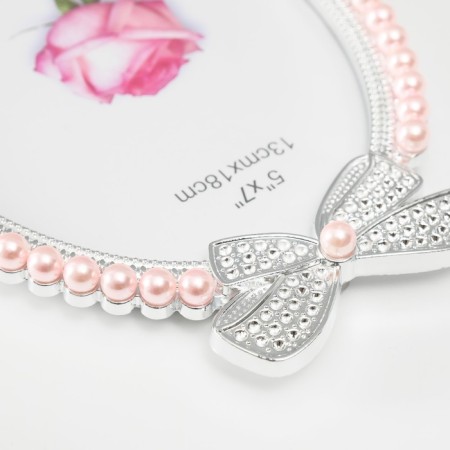 Photo frame plastic for metal 12x17 cm "Bant" pearls and rhinestones 20x14x1.5 cm-3
