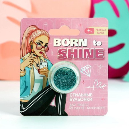 Born to Shine nail decor broths, blue color