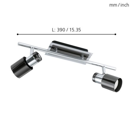 Davida 2x5W lamp GU10 Black 39x10cm-1