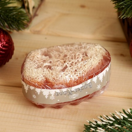 New Year. Massage soap with Luffa "whiskey - cola" 100 g-3