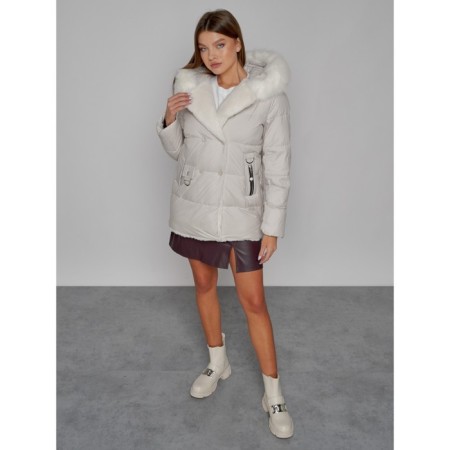Winter jacket, size 42, beige color-9