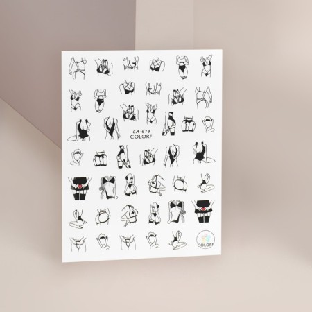 Super Lady nail stickers, multi -colored
